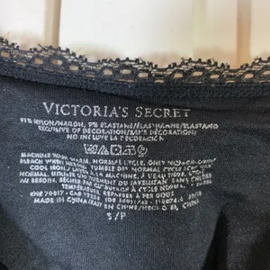 Victoria's Secret Black Lace Trim Ruched Bust Camisole Tank Top Small Festival‎ thumbnail 3