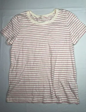 J. Crew Factory Broken-In Pink Stripped Short Sleeve Women's‎ Shirt Size XS thumbnail 1