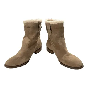 Sole Society Verona Winter Boots Women's 8.5 Beige Suede Faux Shearling Pull On thumbnail 2