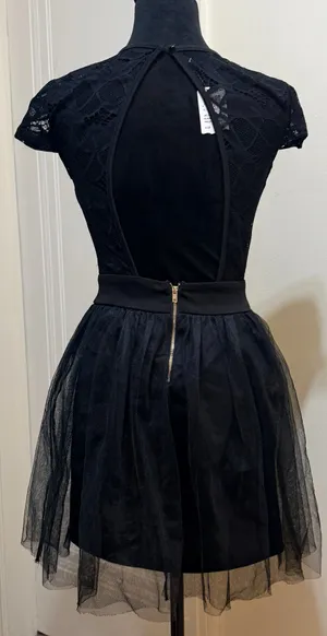 Privy Lace Illusion Tulle Fit & Flare Cocktail Mini Dress - Size S - NWT thumbnail 6