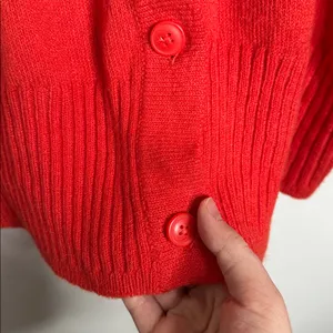 Sonoma Goods For Life Orange Red Lightweight Fuzzy Cardigan Size 2X thumbnail 7