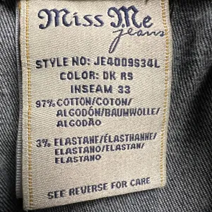 Miss Me Skinny Jeans Dark Wash Embellished Flap Pockets Thick Stitching Size 30 thumbnail 9