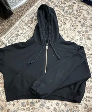 Medium Black Hollister Jacket Cropped Hoodie thumbnail 1
