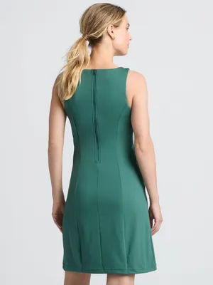 Lands’ End High Impact Crew Neck Active Dress Undershorts in Washed Evergreen L thumbnail 2