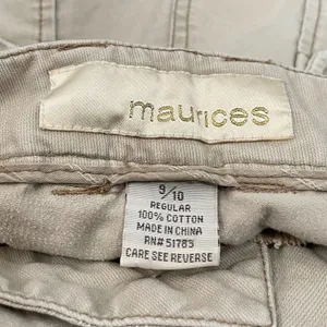 Maurices Women Size 9 10 Tan Khakis Pants Baggy Straight Casual 90s Y2K Utility thumbnail 8