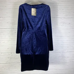 Lila Rose navy velvet mini dress size XXL juniors it size L regular NWT thumbnail 2
