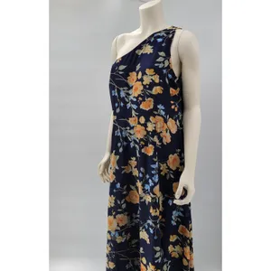Lulus Elegant Admiration Maxi One Shoulder Dress XL Navy Floral Wedding Guest thumbnail 14