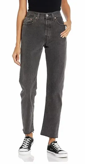 Levi’s 501 Original Jeans Women’s 27 Black Stonewash Raw Hem High Rise thumbnail 1