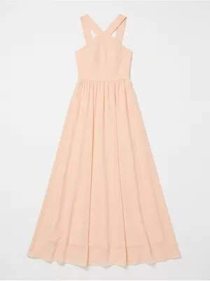 LULUS Women Air of Romance Peach Sleeveless Chiffon Maxi Dress Size XS thumbnail 4