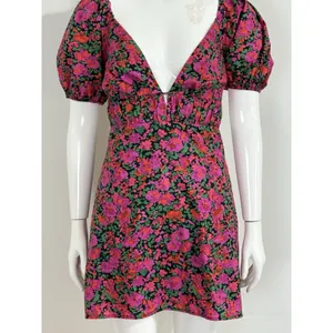 Hello Molly Floral Mini Dress Open Back Puff Short Sleeve Party Summer NWT 4 thumbnail 6