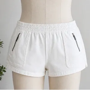 Aerie White Denim Shorts‎ XL High Rise Casual Summer Minimalist Coastal Girl thumbnail 1