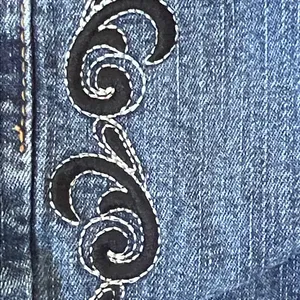 COS Embroidered Black Lace & Embellished Blue Jeans Size 14 thumbnail 7