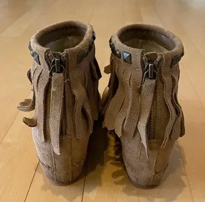 Crown Vintage Mocha Fringe Booties thumbnail 4