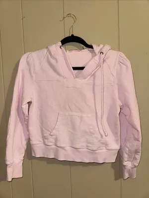 LoveShackFancy Light Pink Cropped Hoodie thumbnail 3