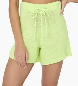 WeWoreWhat Lime Green Knit Sweater Shorts thumbnail 1
