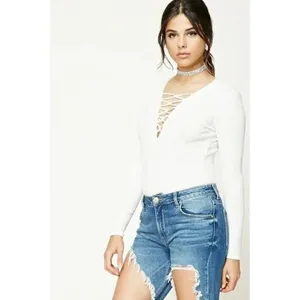 ✨Ribbed Plunging Lace-Up Top✨ thumbnail 2