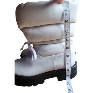Stuart Weitzman‎ White Leather Platform Lug Sole Gorpcore Boot, 6.5 thumbnail 9
