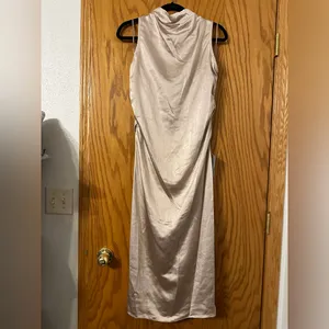 Lush Satin Mock-Neck Midi Dress - NWT - Size L thumbnail 2