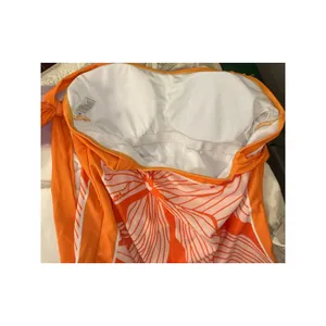 NWOT Orange Tropical Floral One Piece Swimsuit & Sarong Set Size M Resort thumbnail 9
