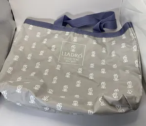 Lladro Collectors Society Tote Bag Gray White Nylon Straps Handle‎ thumbnail 1