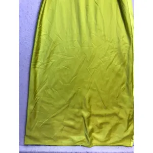 Simon Miller Maxi Dress Womens Size 4 Lime Green Satin Crisscross Neck Gown thumbnail 4