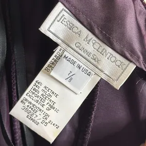 Vtg‎ Jessica McClintock ladies velvet purple dress beaded straps size 7/8 90s thumbnail 12
