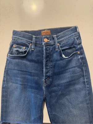 Mother The Tripper Ankle Fray Jeans Size 25 Blue Crop Raw Hem Premium Denim thumbnail 4
