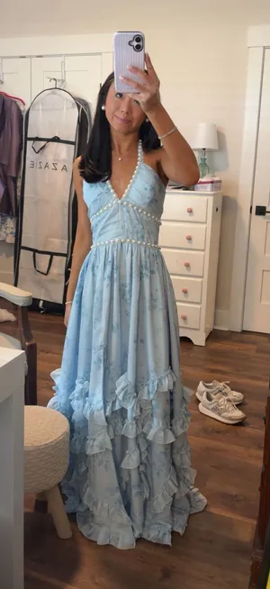 V Chapman The Scarlette Dress in Blue Tapestry Rose thumbnail 1