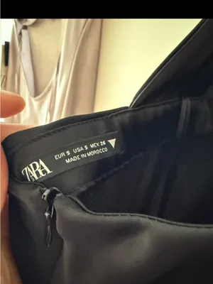 Zara Blogger Favorite Satin Effect Black Dress Small thumbnail 3