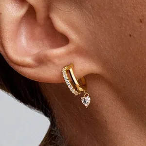 Pandora Timeless Dangling Heart Hoop Earrings NEW with dust bag ID 263685C01 thumbnail 2