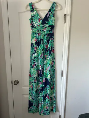 Lilly Pulitzer Sloane Sleeveless V-Neck Maxi Dress Bright Navy Trunk Show thumbnail 5