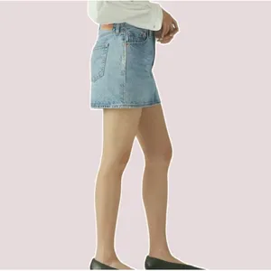 NWT Levis Womens Icon Denim Mini Skirt Light Wash Silver Stripe, Shine Theory 27 thumbnail 3