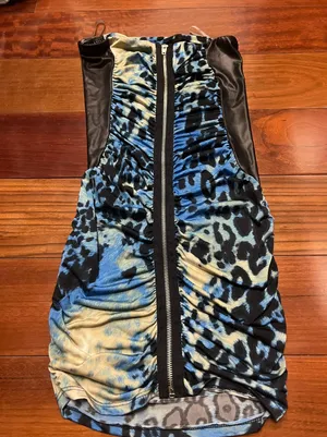 NWT Blue Leopard Mini Dress thumbnail 2