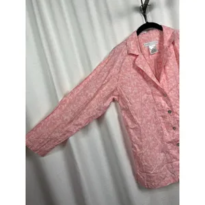Crabtree&Evelyn Pink Floral Cotton&Bamboo Long Sleeve Pajama Set Sz.M thumbnail 7