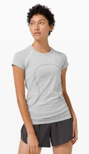 Lululemon Striped Short Sleeve Athletic Top Estimated Size 4/6 thumbnail 1