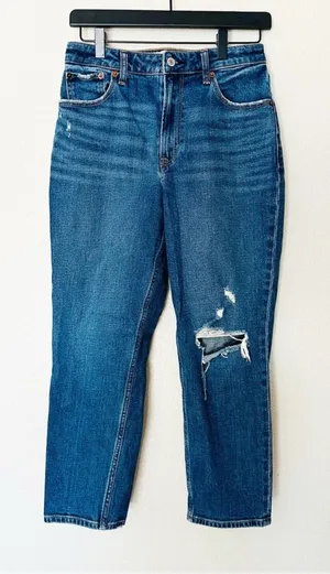 Abercrombie &‎ Fitch Jeans Womens Mom High Rise Curve Love Distressed Size 26 thumbnail 1