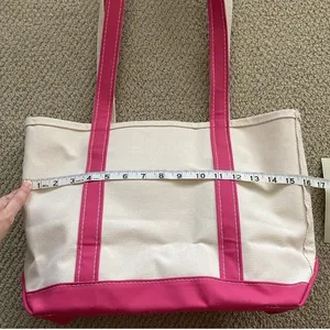 NEW L.L. Bean Boat and Tote Medium Shoulder Bag Long Handles Peony Pink NWOT thumbnail 6