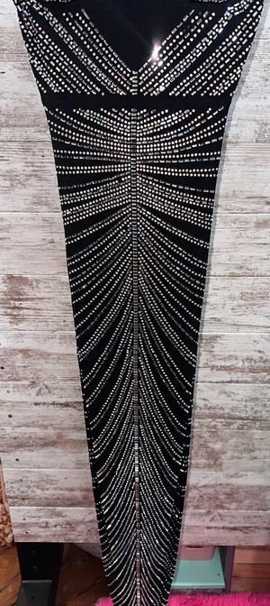 Boutique Black Rhinestone Bodycon Dress thumbnail 6