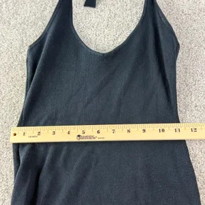 Frankies Bikinis Dolly Knit Mini Dress Women XL Black Halter O-Ring New LBD Y2K‎ thumbnail 6
