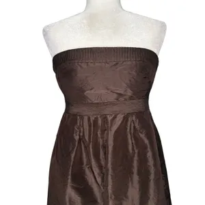 J Crew Strapless‎ Dress 0 XS Brown 100% Silk Satin Lined Babydoll Empire Waist thumbnail 4