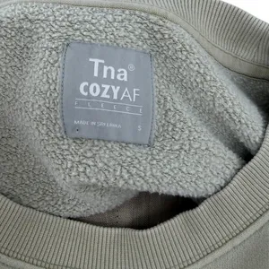 Aritzia Tna CozyAF Fleece Crew Sweatshirt Pullover Sage Green Size Small thumbnail 9