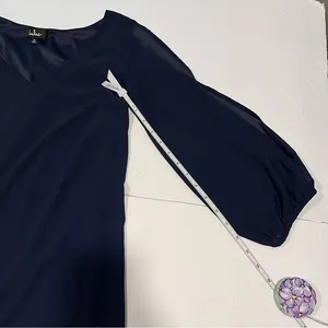 Lulus Shifting Dears Navy Blue Long‎ Sleeve Dress MEDIUM thumbnail 8