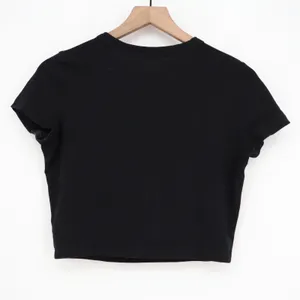 Wild Fable Womens Black Short Sleeve Crewneck Cropped Baby Tee Shirt Size M thumbnail 4