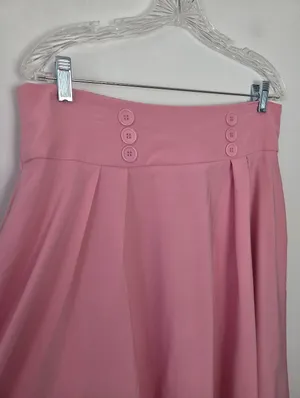 Belle Poque Pink A-Line High Waist Skirt Retro Modcloth Pin Up Rockabilly 50s XL thumbnail 3