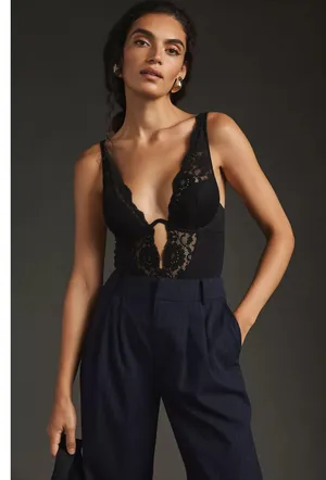 Anthropologie By Plunge Underwire Lace Bodysuit thumbnail 2