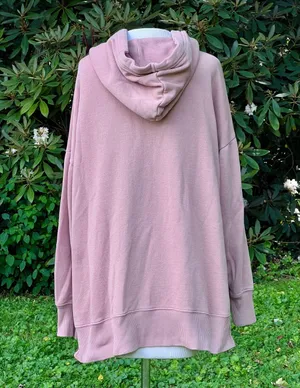 Women's M Oversized Aerie Hoodie Tunic Sweatshirt Peach Pink thumbnail 3