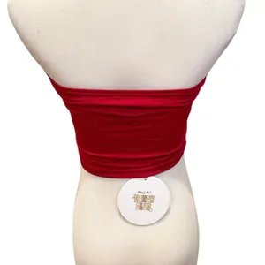 Princess Polly NWT Red Crop Top Asymmetric Tube Top M 8 thumbnail 3