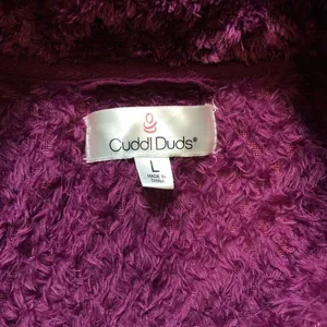 Cuddl Duds Plush Zip Up Purple Jacket L thumbnail 3