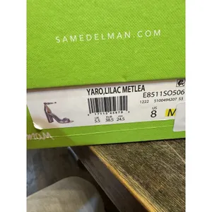 Sam Edelman Womens Yaro Lilac Ankle Strap Sandal Heel‎ Lilac Metallic Size 8 thumbnail 9