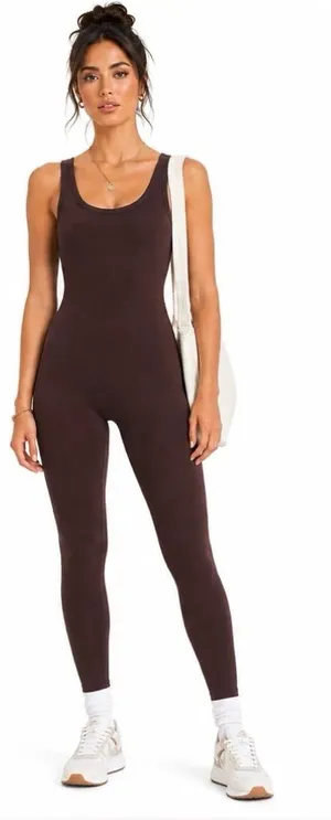 Vuori Chocolate Brown Tank One-Piece Bodysuit thumbnail 1